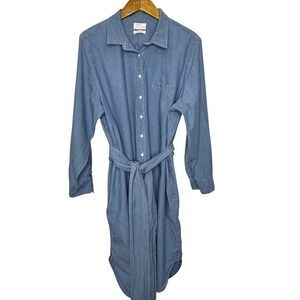J.‎ Crew Denim Chambray Shirt Dress Button Front Size 22